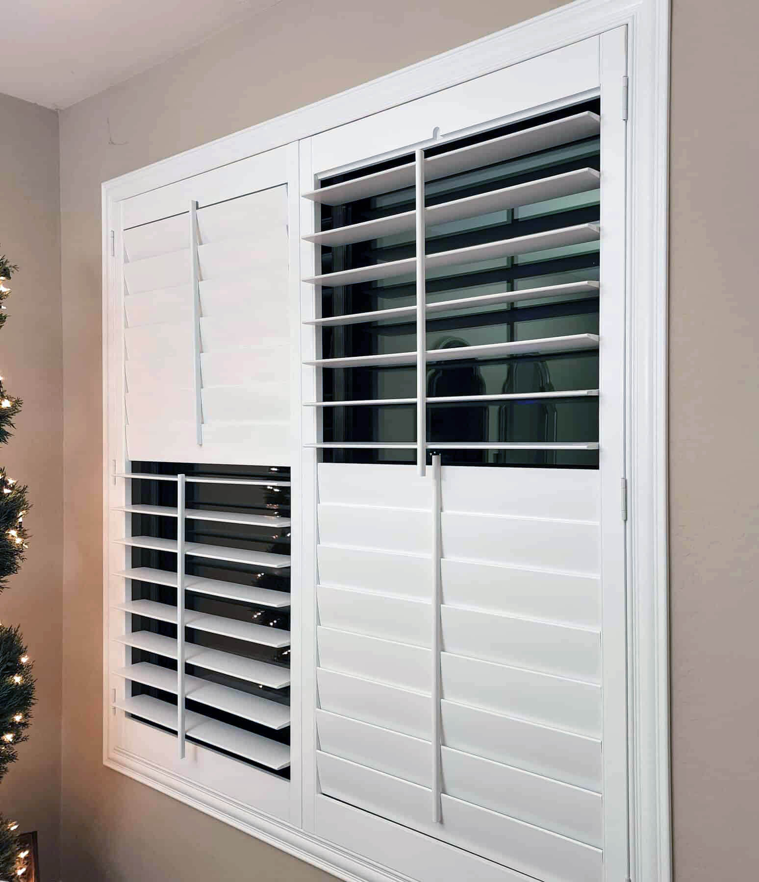 Split-tilt Polywood shutter close-up